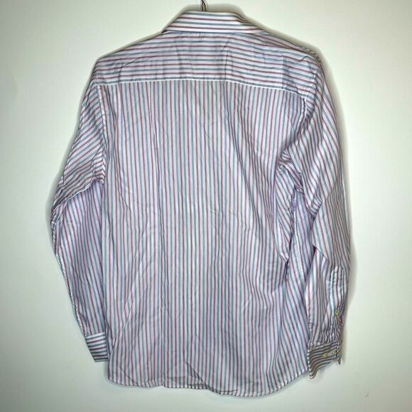 15.75" (Medium) Elitus Pink-Blue-White LS Dress Shirt (NWT)‎ - Picture 6 of 7